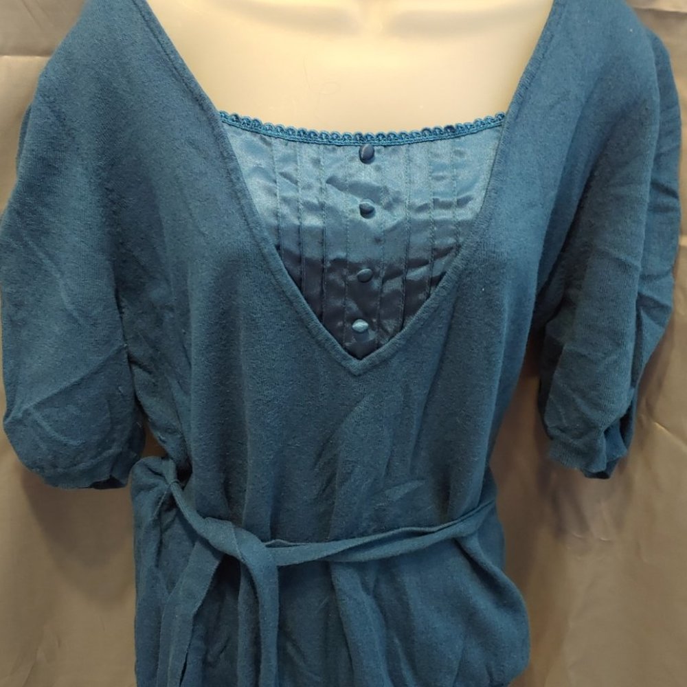 Angora Sweater with belt & inlay